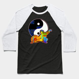 Tai Chi Fan Posture With Ying Yang Symbol Baseball T-Shirt